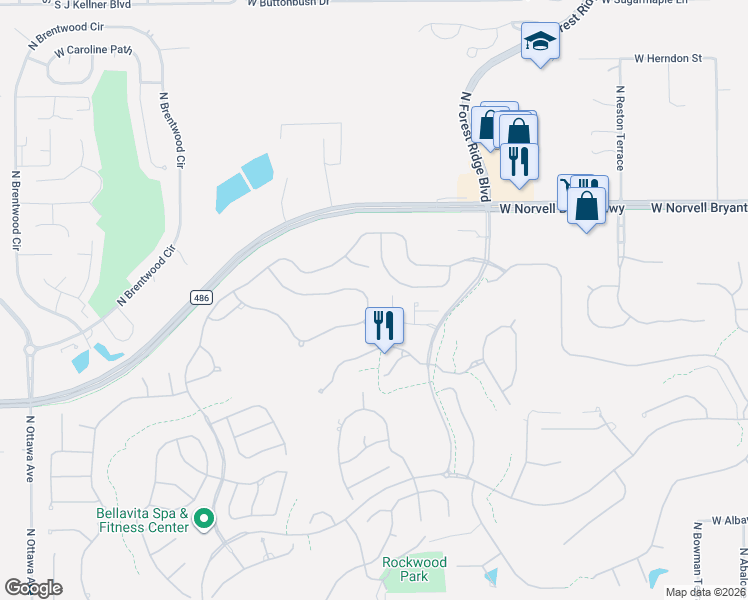 map of restaurants, bars, coffee shops, grocery stores, and more near 1192 West Diamond Shore Loop in Hernando
