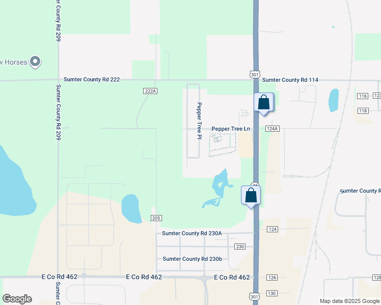 map of restaurants, bars, coffee shops, grocery stores, and more near 9703 Pepper Tree Trail in Wildwood