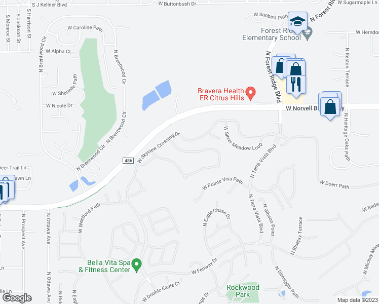 map of restaurants, bars, coffee shops, grocery stores, and more near 1067 West Diamond Shore Loop in Hernando