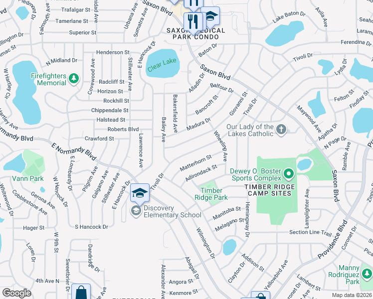 map of restaurants, bars, coffee shops, grocery stores, and more near 1081 Tivoli Drive in Deltona