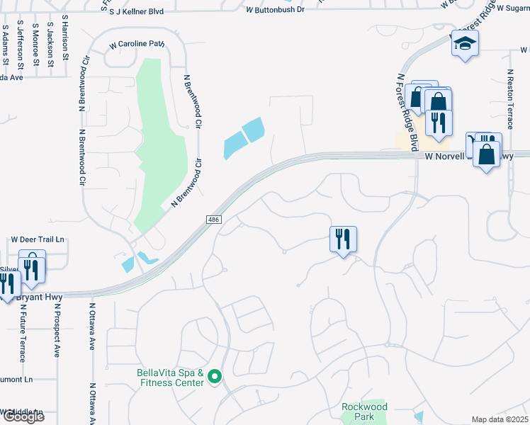 map of restaurants, bars, coffee shops, grocery stores, and more near 1311 West Skyview Crossing Drive in Hernando