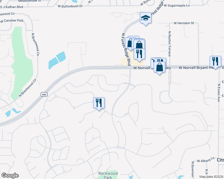 map of restaurants, bars, coffee shops, grocery stores, and more near 856 West Skyview Crossing Drive in Hernando
