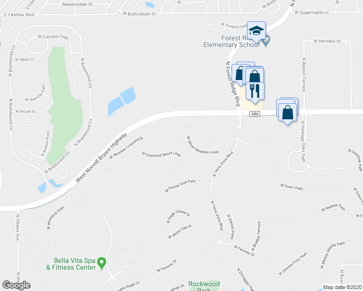 map of restaurants, bars, coffee shops, grocery stores, and more near 1026 West Copper Mist Court in Hernando