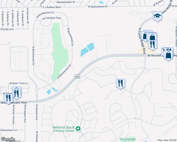 map of restaurants, bars, coffee shops, grocery stores, and more near 1347 West Skyview Crossing Drive in Hernando