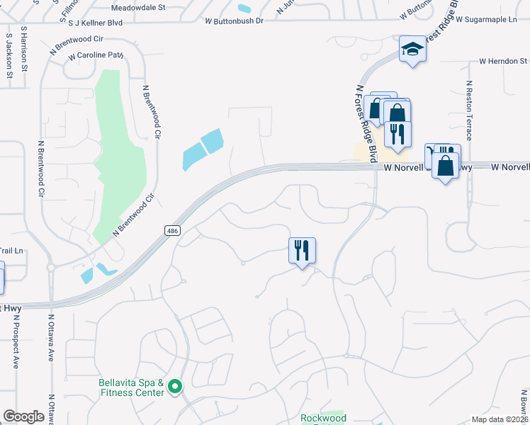 map of restaurants, bars, coffee shops, grocery stores, and more near 1154 West Skyview Crossing Drive in Hernando