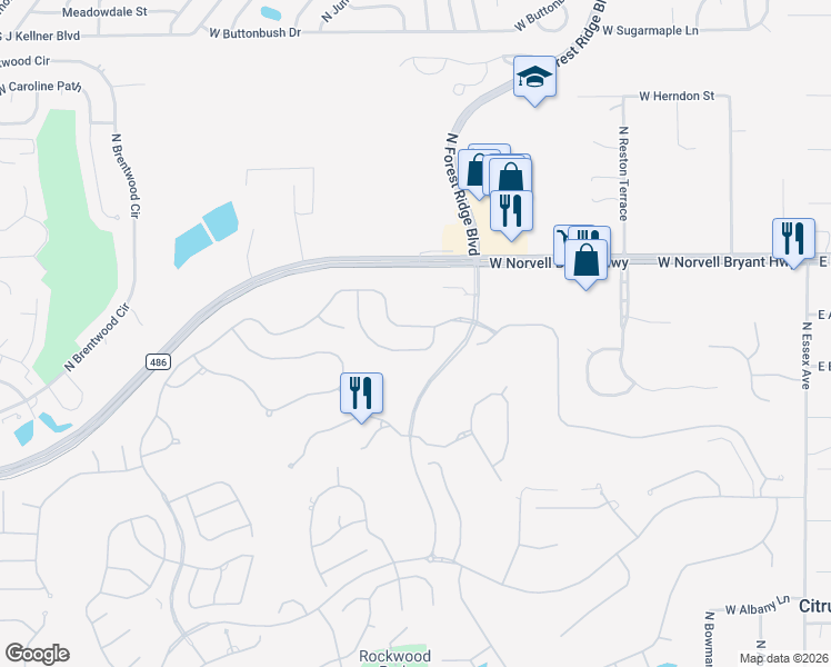 map of restaurants, bars, coffee shops, grocery stores, and more near 856 West Skyview Crossing Drive in Hernando