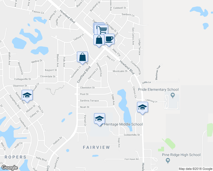 map of restaurants, bars, coffee shops, grocery stores, and more near 3292 Clewiston Street in Deltona