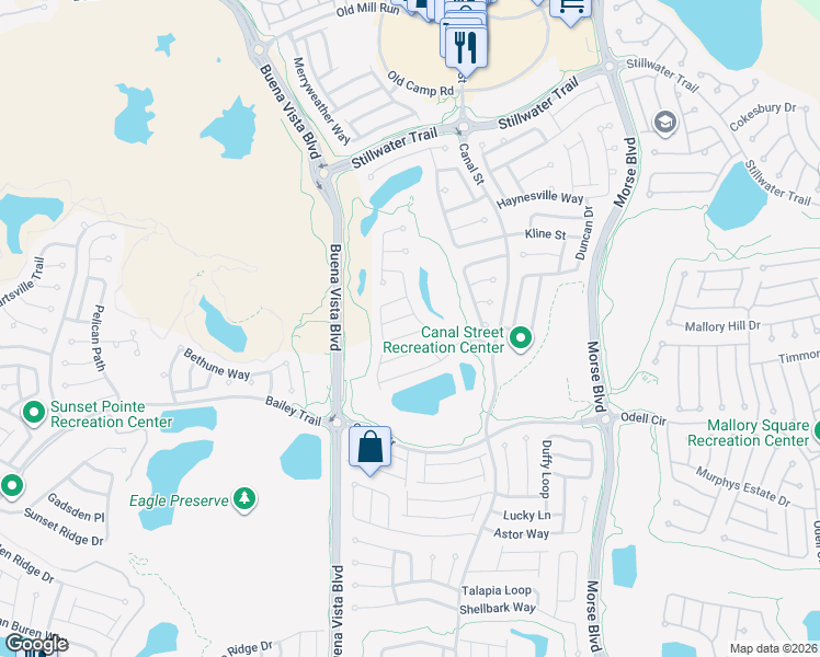 map of restaurants, bars, coffee shops, grocery stores, and more near 1551 Loris Loop in The Villages