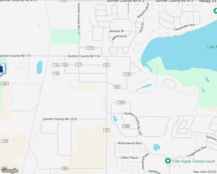 map of restaurants, bars, coffee shops, grocery stores, and more near 9723 County Road 121 in Wildwood