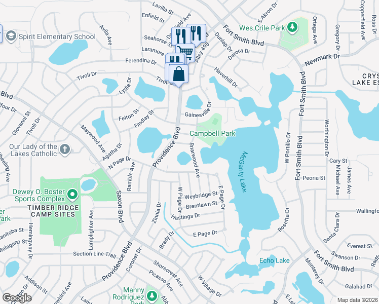 map of restaurants, bars, coffee shops, grocery stores, and more near 1235 Briarwood Avenue in Deltona