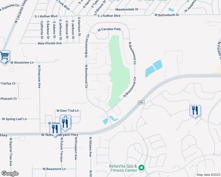 map of restaurants, bars, coffee shops, grocery stores, and more near 2411 North Andrea Point in Lecanto