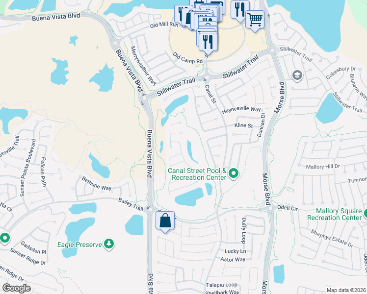 map of restaurants, bars, coffee shops, grocery stores, and more near 1413 Inman Mills Road in The Villages