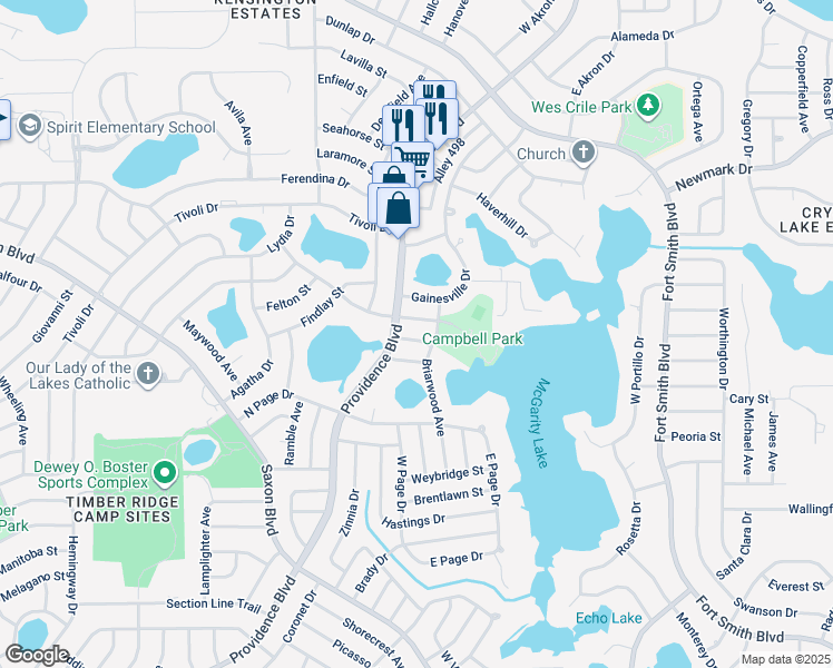 map of restaurants, bars, coffee shops, grocery stores, and more near 1630 Foothill Terrace in Deltona