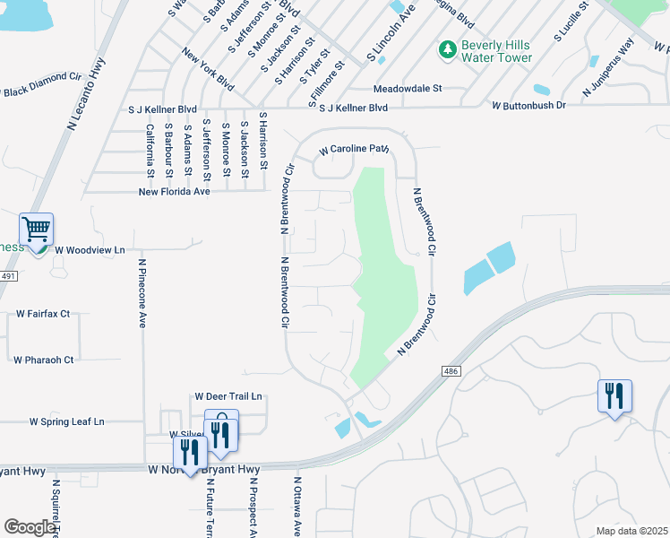 map of restaurants, bars, coffee shops, grocery stores, and more near 1789 West Nicole Drive in Lecanto