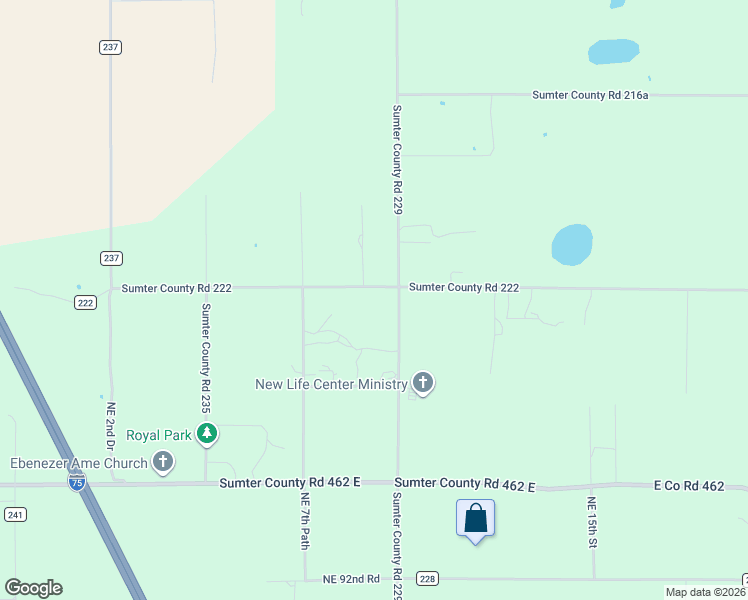 map of restaurants, bars, coffee shops, grocery stores, and more near 9950 County Road 229 in Wildwood