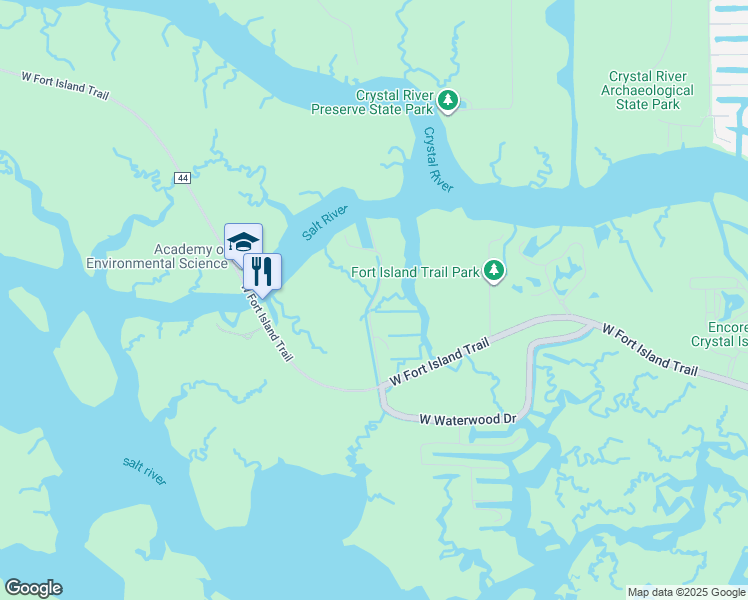 map of restaurants, bars, coffee shops, grocery stores, and more near 3167-4899 North Seabreeze Point in Crystal River