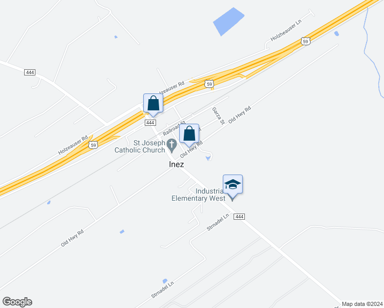 map of restaurants, bars, coffee shops, grocery stores, and more near 7493 Old Highway Road in Inez