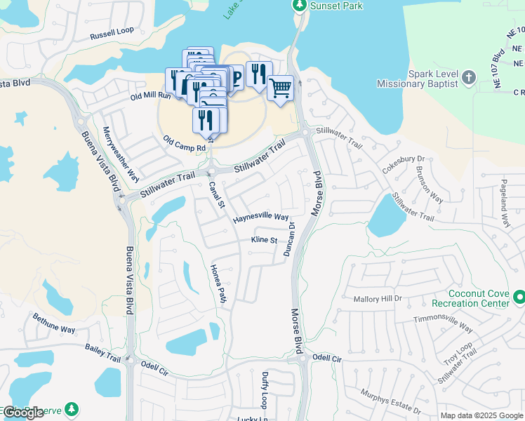 map of restaurants, bars, coffee shops, grocery stores, and more near 890 Haynesville Way in The Villages