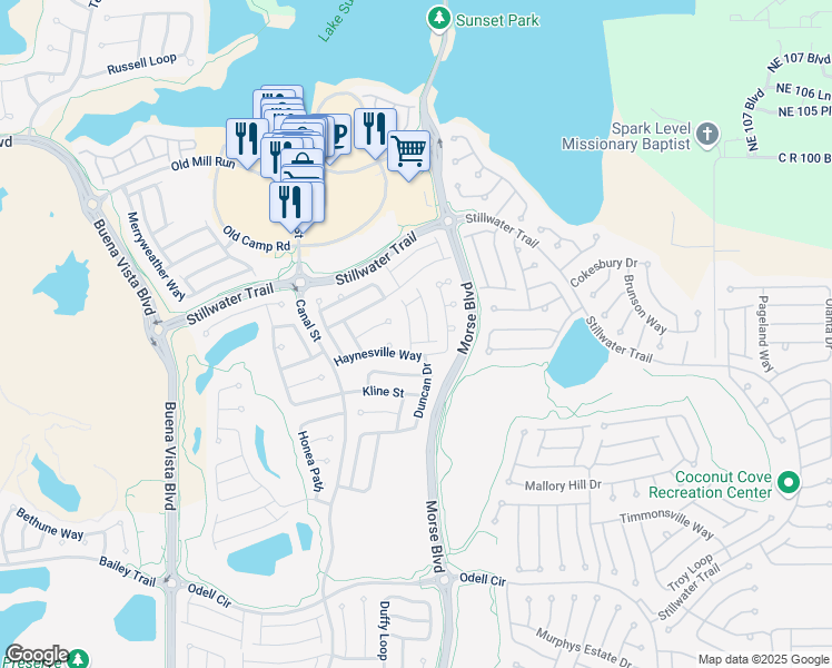map of restaurants, bars, coffee shops, grocery stores, and more near 1238 Virginia Drive in The Villages