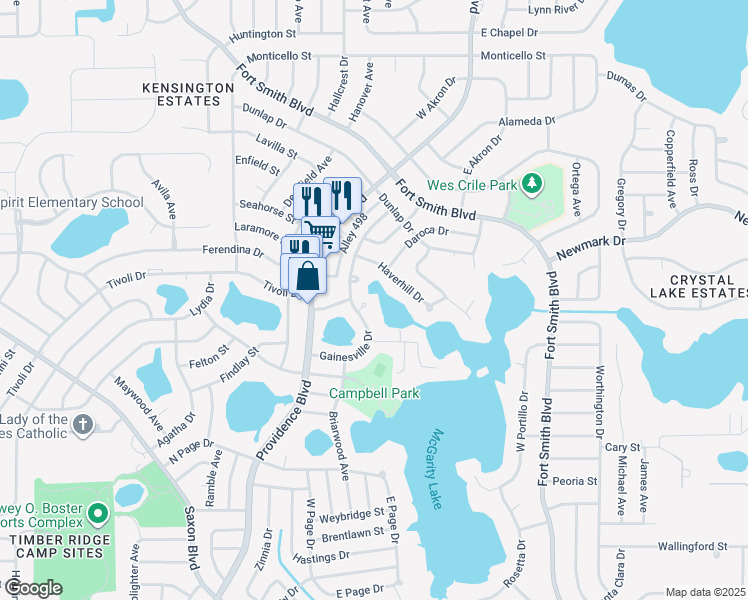 map of restaurants, bars, coffee shops, grocery stores, and more near 1391 Gainesville Lane in Deltona