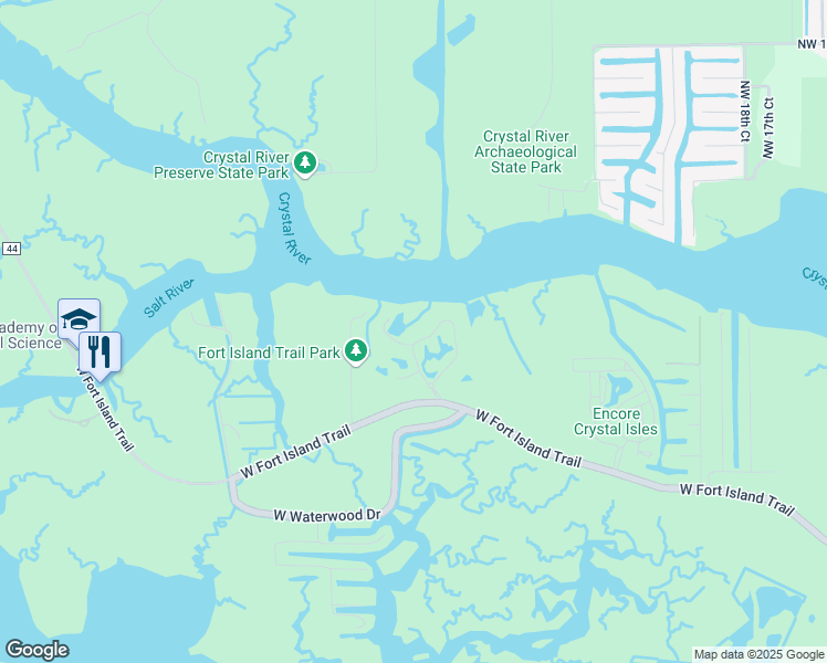 map of restaurants, bars, coffee shops, grocery stores, and more near 2903 North Rivers Edge Boulevard in Crystal River