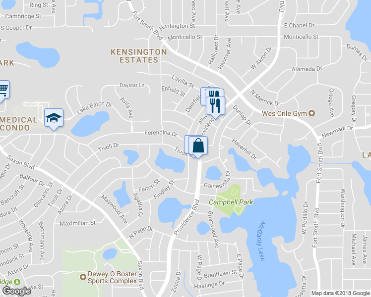 map of restaurants, bars, coffee shops, grocery stores, and more near 1570 Tivoli Drive in Deltona