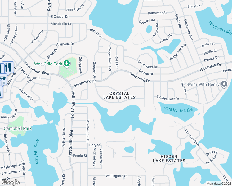 map of restaurants, bars, coffee shops, grocery stores, and more near 1420 Estate Drive in Deltona
