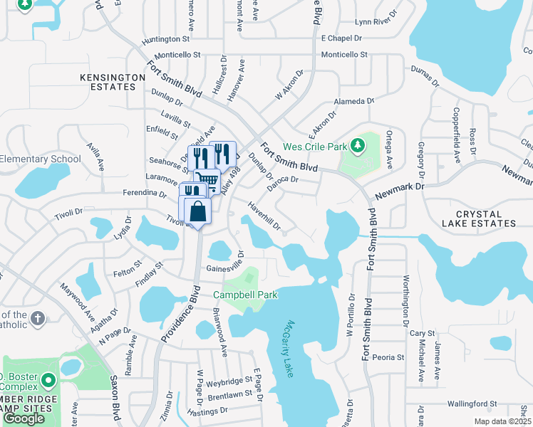 map of restaurants, bars, coffee shops, grocery stores, and more near 1742 Haverhill Drive in Deltona