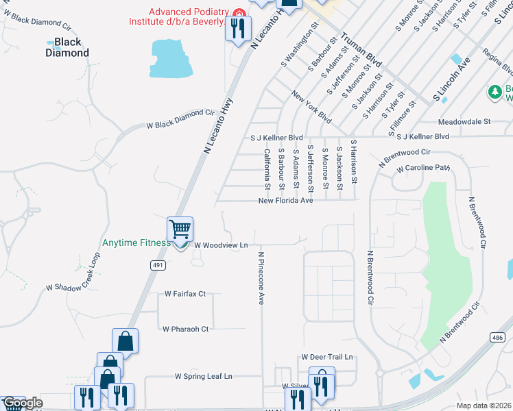 map of restaurants, bars, coffee shops, grocery stores, and more near 16 New Florida Avenue in Beverly Hills