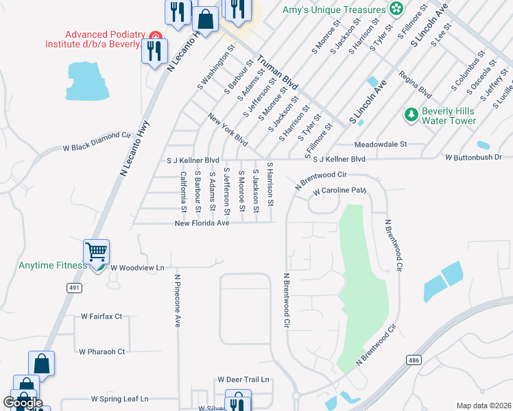 map of restaurants, bars, coffee shops, grocery stores, and more near 521 South Jackson Street in Beverly Hills