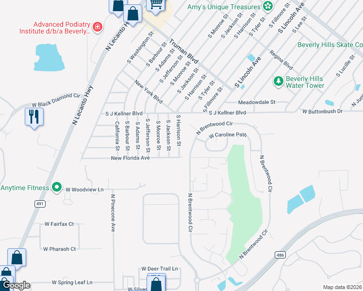 map of restaurants, bars, coffee shops, grocery stores, and more near 521 South Jackson Street in Beverly Hills