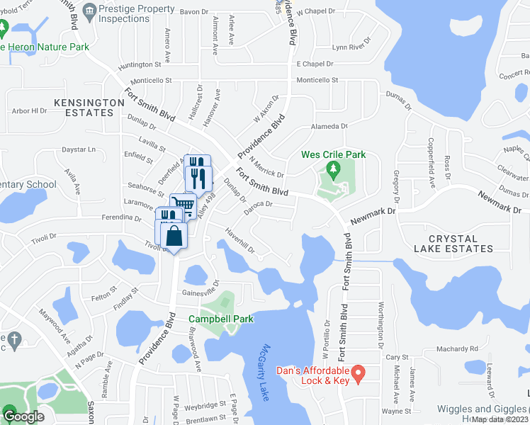 map of restaurants, bars, coffee shops, grocery stores, and more near 1549 Dunlap Drive in Deltona