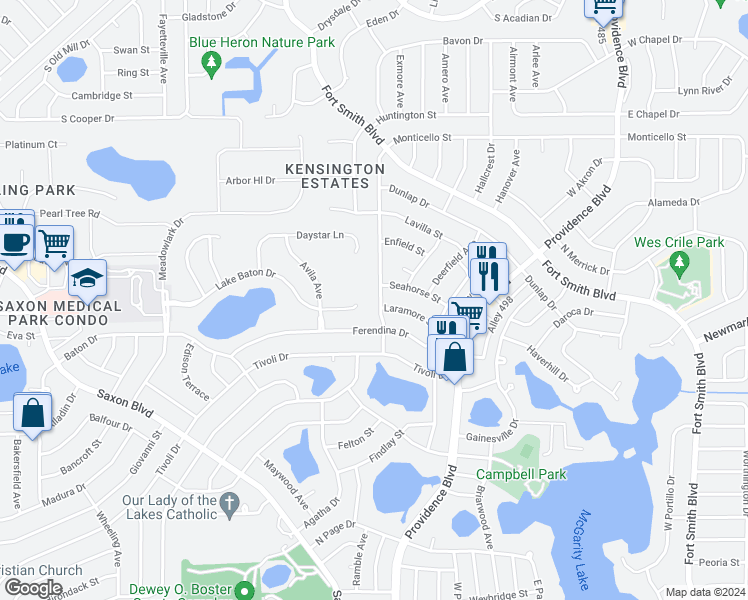 map of restaurants, bars, coffee shops, grocery stores, and more near 1520 April Avenue in Deltona