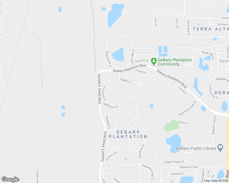 map of restaurants, bars, coffee shops, grocery stores, and more near 416 Greenridge Court in DeBary