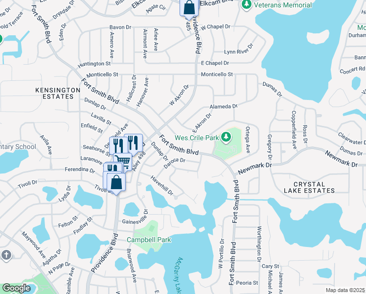 map of restaurants, bars, coffee shops, grocery stores, and more near 1559 Fort Smith Boulevard in Deltona