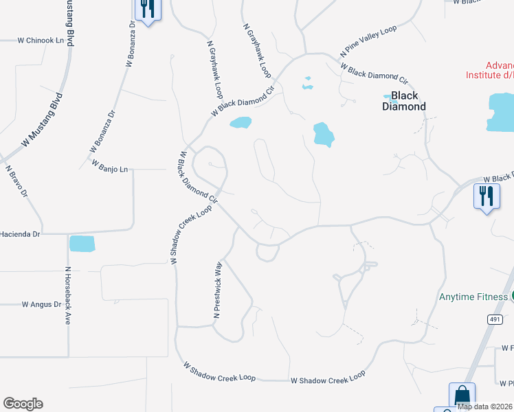 map of restaurants, bars, coffee shops, grocery stores, and more near 3679 West Treyburn Path in Lecanto