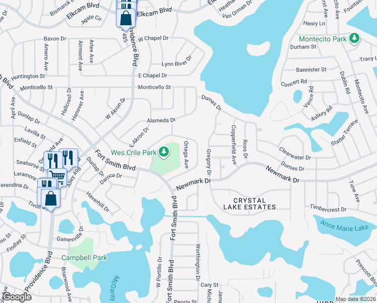 map of restaurants, bars, coffee shops, grocery stores, and more near 1562 East Merrick Drive in Deltona