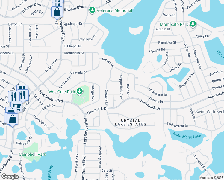 map of restaurants, bars, coffee shops, grocery stores, and more near 2037 White Plains Street in Deltona