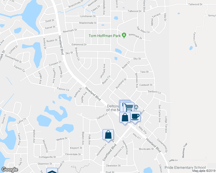 map of restaurants, bars, coffee shops, grocery stores, and more near in Deltona