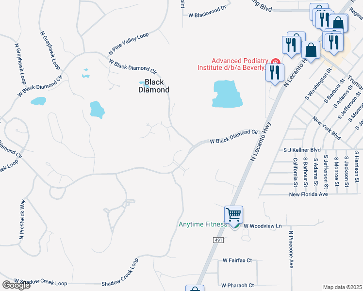 map of restaurants, bars, coffee shops, grocery stores, and more near 2945 West Plantation Pines Court in Lecanto