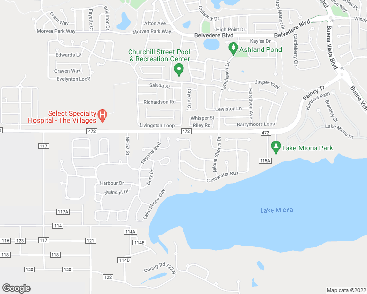 map of restaurants, bars, coffee shops, grocery stores, and more near 2396 Clearwater Run in The Villages