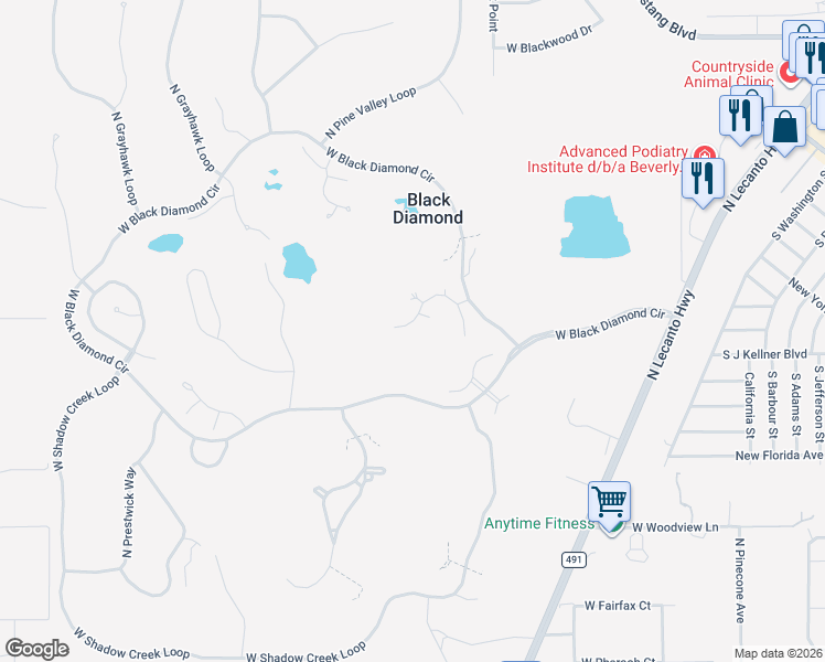 map of restaurants, bars, coffee shops, grocery stores, and more near 3148 West Bermuda Dunes Drive in Lecanto