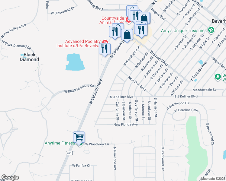 map of restaurants, bars, coffee shops, grocery stores, and more near 4 Arizona Street in Beverly Hills