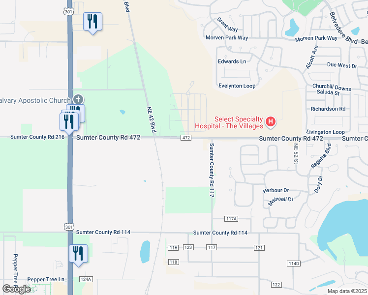 map of restaurants, bars, coffee shops, grocery stores, and more near 10318 County Road 117 in Oxford