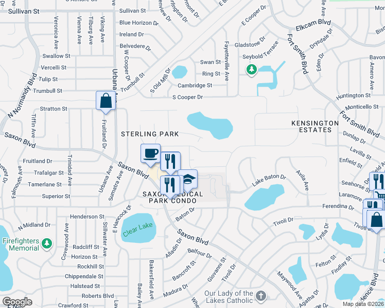 map of restaurants, bars, coffee shops, grocery stores, and more near 1650 Sterling Silver Boulevard in Deltona
