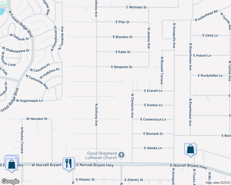map of restaurants, bars, coffee shops, grocery stores, and more near 476 East Joshua Court in Hernando