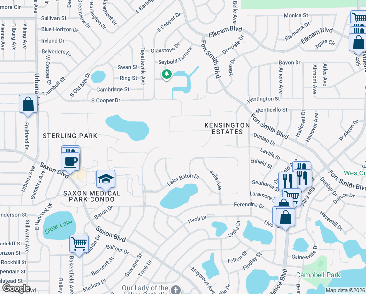 map of restaurants, bars, coffee shops, grocery stores, and more near 1437 Avila Avenue in Deltona