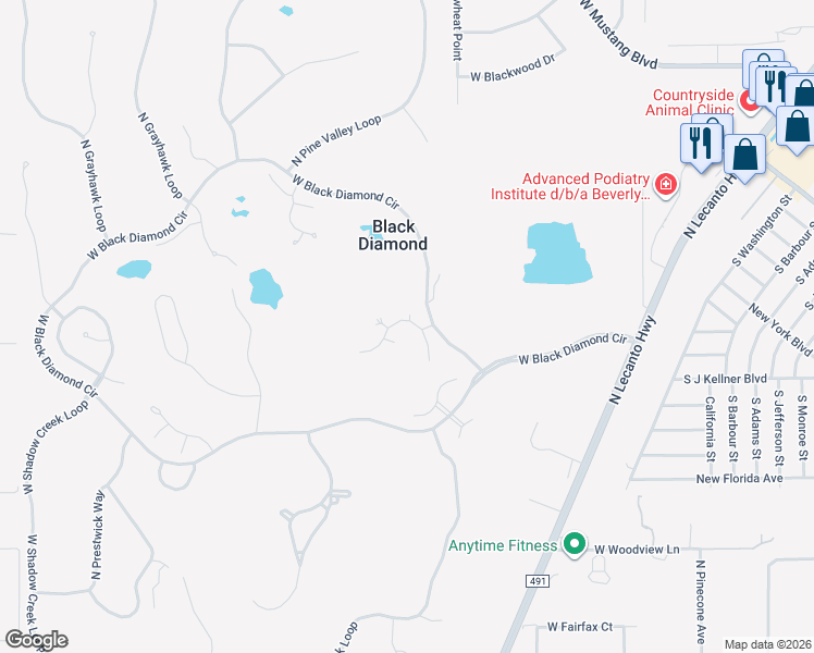 map of restaurants, bars, coffee shops, grocery stores, and more near 3002-3046 W Bermuda Dunes Dr in Lecanto
