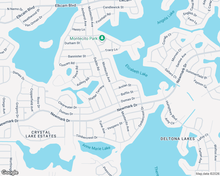 map of restaurants, bars, coffee shops, grocery stores, and more near 1634 Montecito Avenue in Deltona