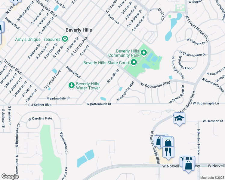 map of restaurants, bars, coffee shops, grocery stores, and more near 3171 North Brackenfern Point in Beverly Hills